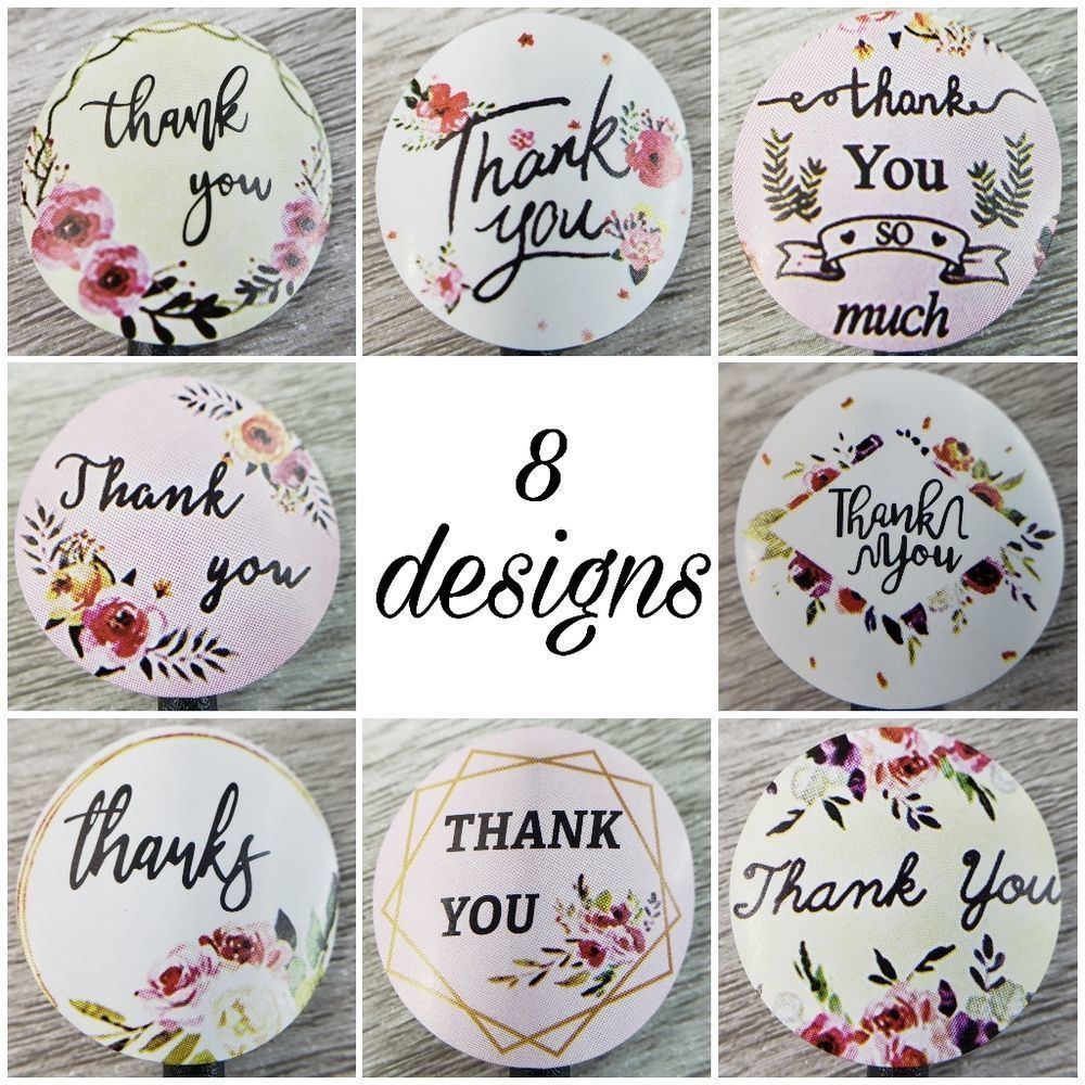 8/$20 100ct Thank You Stickers 8 Designs Round 1" Labels